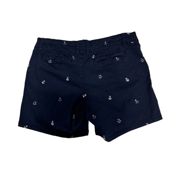 Women’s GH Bass & Co SIZE 12 Dark Blue Nautical Shorts White Anchors Beach Core - Picture 7 of 13